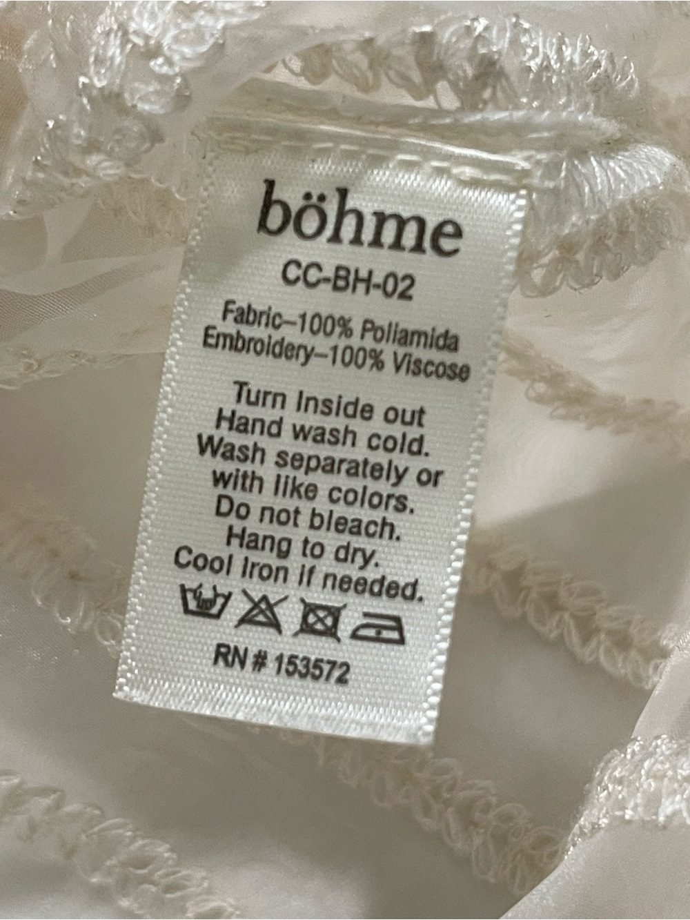 Bohme White Sheer Floral Embroidered Top with Yellow Flowers - Picture 4 of 10